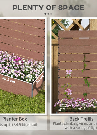 Trellis Planter for Climbing Plants, Raised Garden Bed with Trellis, Planter Box for Outdoor, 28.25" x 15" x 59", Brown
