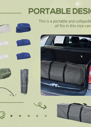 2-Person Folding Camping Cot Portable Outdoor Bed Set with Sleeping Bag, Inflatable Air Mattress, Comfort Pillows and Carry Bag, Soft and Comfortable for Outdoor Travel Camp Beach Vacation