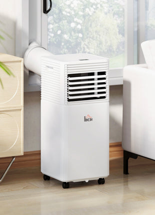 8000 BTU Mobile Air Conditioner for Cooling and Dehumidifying, Remote Control, 24H Timer, LED Display, White