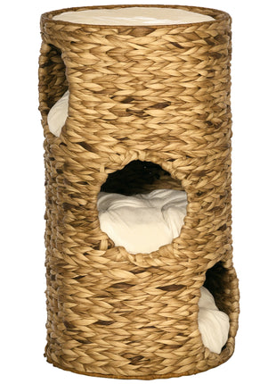 Elevated Cat Bed with Hideaways, 3 Story Kitty Tower for Indoor Cats