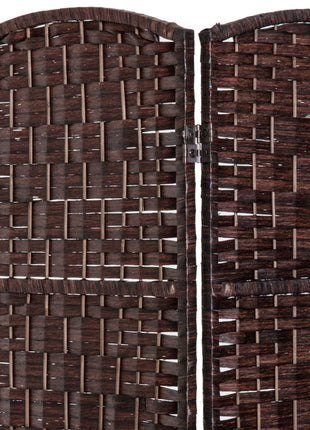 Room Divider 3 Panel, 6FT Tall Folding Privacy Screen, Freestanding Hand-Woven Partition for Room Separation with 360° Hinges, Paper Rope Diamond Weave, Brown