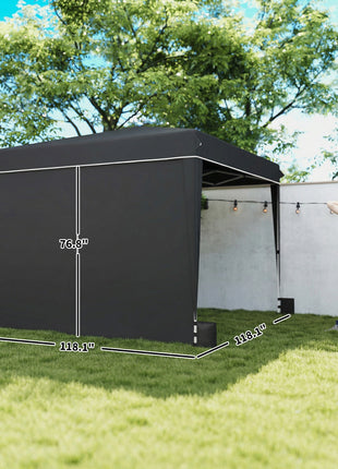 10 x 10 ft Pop Up Canopy Tent with Sidewalls, UPF50+ Outdoor Portable Instant Canopy Shelter with Carry Bag, Black