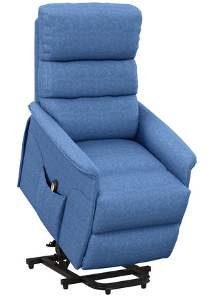 Power Lift Chair for Seniors, Electric Lift Recliner Chair with Remote Control, Side Pockets for Living Room, Blue
