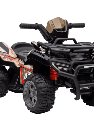 Kids ATV Four Wheeler  Ride on Car, Motorized Quad, 6V Battery Powered Electric Quad with Songs for 18-36 Months, Black