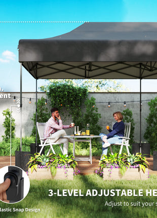 10 x 20 ft Pop Up Canopy Tent, Heavy Duty UPF50+ Outdoor Portable Instant Canopy Shelter with Wheeled Bag, Dark Gray