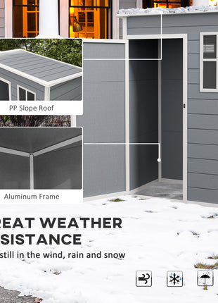 Resin Garden Shed, 5'x3' Outdoor Storage Shed with Lock, Window, Vent, Utility Tool Shed for Backyard, Patio, Gray