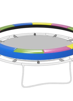 14FT Trampoline Spring Cover, Safety Trampoline Pad Replacement, Waterproof and Tear Resistant, All Weather Trampoline Accessories, Multi Color