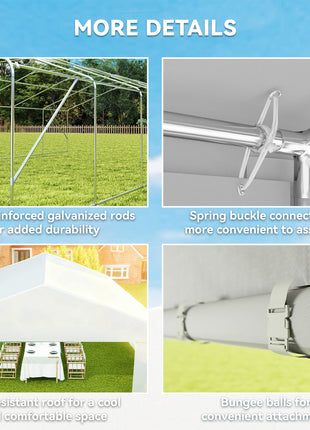 23' x 39' Large Outdoor Carport Canopy Party Tent with Removable Protective Sidewalls & Windows, White