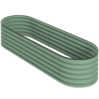 6.4' x 2' x 1.4' Galvanized Raised Garden Bed Kit, Metal Planter Box with Safety Edging, Green