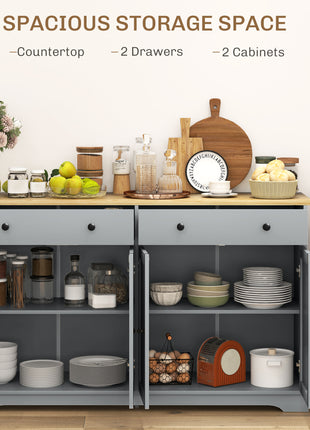 Modern Sideboard, Buffet Cabinet with Storage Drawers, Adjustable Shelves for Living Room, Dining Room, Entryway, Gray