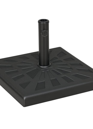 42lbs Resin Patio Umbrella Base, 20" Square Outdoor Umbrella Stand Holder for Parasol Poles 1.26", 1.5", and 1.9" Dia, Black