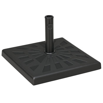 42lbs Resin Patio Umbrella Base, 20" Square Outdoor Umbrella Stand Holder for Parasol Poles 1.26", 1.5", and 1.9" Dia, Black