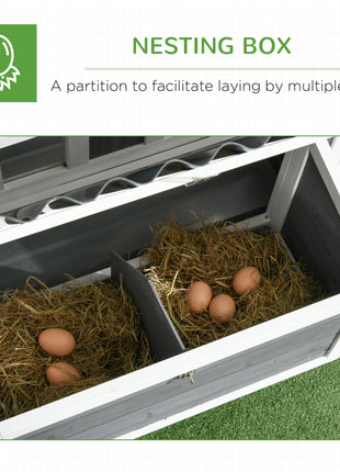 Wooden Chicken Coop with Run for 1-2 Chickens, 68" x 59" x 42"