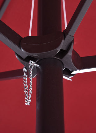 Extra Large 15 ft Patio Umbrella, Double-Sided Wide Outdoor Umbrella with Crank Handle and Air Vents for Backyard, Deck, Pool, Market, Wine Red