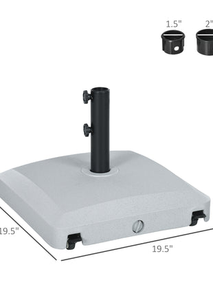Patio Umbrella Base with Wheels, 53lbs Water or 66lbs Sand Filled, Heavy Duty Outdoor Umbrella Stand Holder, Gray