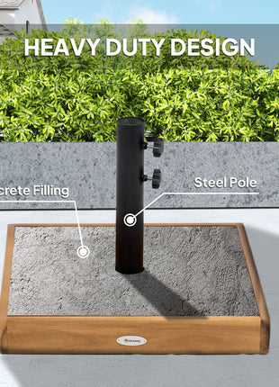 Patio Umbrella Base, 42 lbs. Concrete Heavy Duty Umbrella Base for 1.25/1.5" Poles, Teak