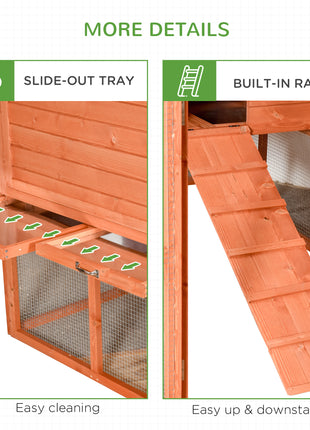 145" Wooden Chicken Coop with Run & Inner Hen House Space