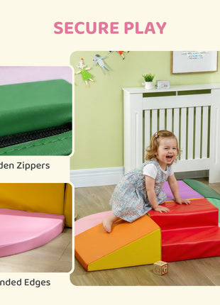 6-Pieces Foam Climbing Blocks for Toddlers 1-3 Years, Soft Play Set for Climb and Crawl, Assorted