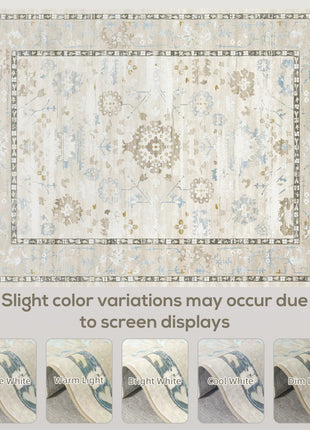 6x9 Area Rug, Indoor Boho Machine Washable Carpet for Living Room, Bedroom, Dining Room, Kitchen, Blue