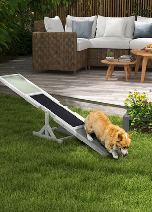 Wooden Dog Agility Seesaw for Training and Exercise, White