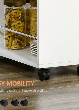 3- tier Slim Storage Cart, Rolling Narrow Kitchen Cart on Wheels for Small Place, Slide Out Side Utility Cart for Bathroom, Laundry