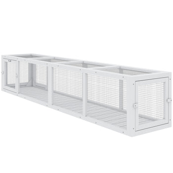 Wooden Cat Run with Weather Protection, Connecting Inside and Outside, 79"L x 15"W x 15"H, White