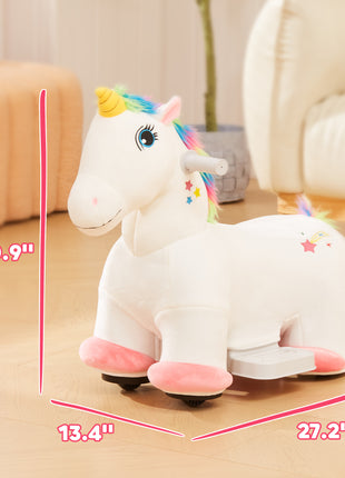 Kids Ride on Unicorn, 6V Battery Powered Electric Ride on Animal Toy w/ Music Forward, Foot Pedal for Aged 18-36 Months