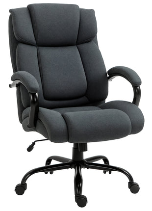 Executive Office Chair with Wide Seat, Computer Desk Chair with Adjustable Height, Swivel Wheels, Gray