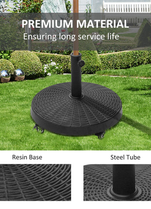 20.5" Heavy Duty Umbrella Stand, 50 lbs. Umbrella Base for 1.5" or 2" Umbrella Poles, Patio Market Stand for Deck, Black