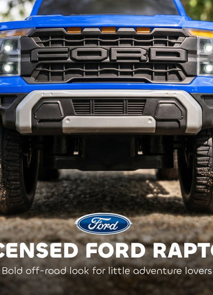Toddler Car Licensed Ford Raptor with Headlights, Horn, Under Seat Storage, Anti-Tip Design for 18-36 Months, Blue