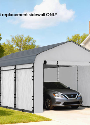 Carport Replacement Sidewall Panel for 12' x 20' Carports, UPF50+ Waterproof Replacement Side Wall Cover, White