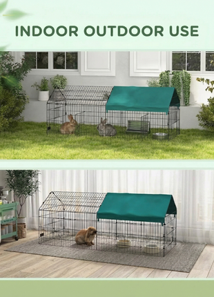 73" Small Animal Playpen with Roof for Rabbits, Chicken, Chinchillas