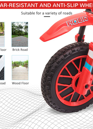 12V Electric Kids Ride On Dirt Bike Motorcycle Toy w/ Training Wheels, Red