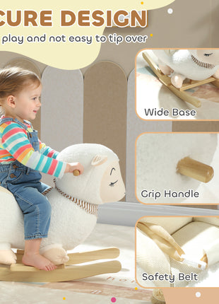 Baby Rocking Horse, Sheep Rocking Horse with Lullaby Song for Toddlers 18–36 Months, White