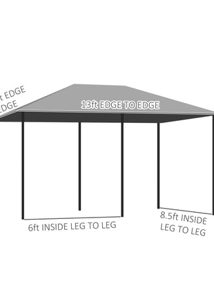 10' x 13' Outdoor Patio Gazebo, Canopy Shelter with 6 Removable Sidewalls & Steel Frame for Garden, Lawn, Backyard & Deck, Gray