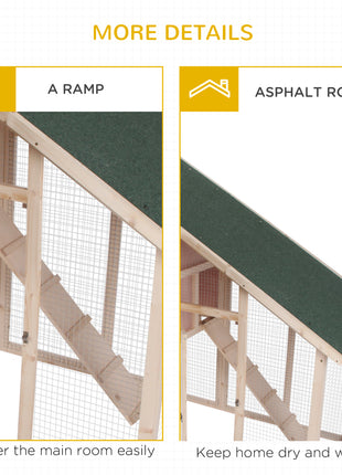 55" L 2-Tier Wooden Rabbit Hutch Bunny Cage