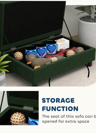 Pet Sofa Bed Couch with Storage, Pet Sofa for Cats and Small Dogs, Green