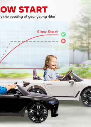 12V Electric Car for Kids with 2.4G Remote Control, Suspension, Black