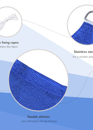 16' x 20' Sun Shade Sail Canopy Outdoor Shade Sail Cloth for Patio Deck Yard with D-Rings and Rope Included, Blue