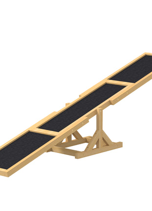 Wooden Dog Agility Seesaw for Training and Exercise, Yellow