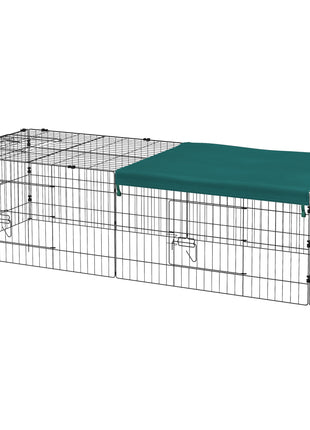 73" Small Animal Playpen with with Roof for Rabbits, Chicken, Chinchillas for Indoor/Outdoor Use, Green