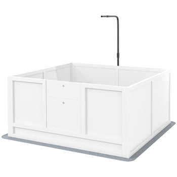 Whelping Box for Puppies with Pee Pad, Pig Rail, Adjustable Door for Small, Medium & Large Breed Dogs Birth, 41" x 39"