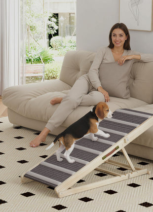 Dog Ramp for Couch, Foldable Pet Ramp for Small to Large Dog, 4 Adjustable Height from 16" to 23.5"