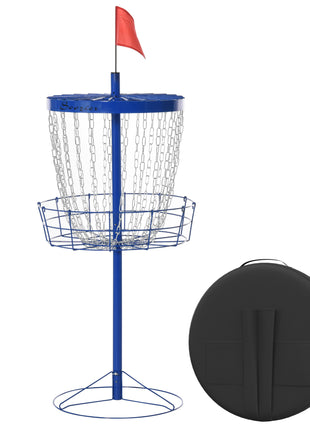 Portable Disc Golf Basket Target with 24-Chain, Travel Bag, Dark Blue