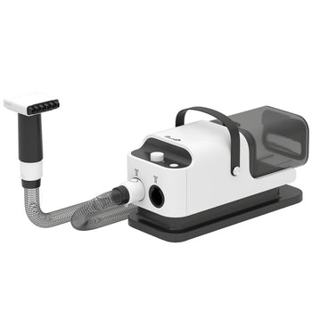 5 in 1 Dog Grooming Vacuum & Dryer w/ Clipper, 50dB Low Noise, Adjustable Speed & Temp, 1.8L Canister