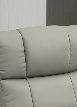 Massage Recliner Chair with Ottoman, Swivel Recliner and Footrest, Faux Leather Reclining Chair with Remote Control, 10 Vibration Point and Side Pocket, Gray