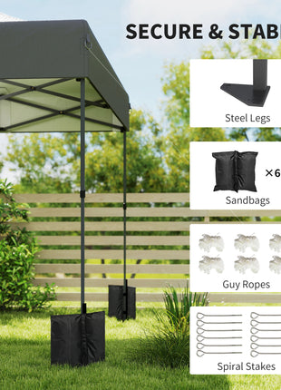 10 x 20 ft Pop Up Canopy Tent, Heavy Duty UPF50+ Outdoor Portable Instant Canopy Shelter with Wheeled Bag, Dark Gray
