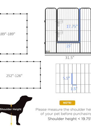 24 Panel Dog Playpen for Small and Medium Dogs with Lockable Door, 15.7' x 15.7' x 2.6'
