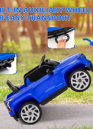 12V Chevrolet Silverado EV RST Licensed Kids Electric Car with Parent Remote Control, Spring Suspension, Blue