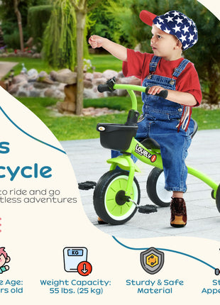 Tricycle for Kids Age 2-5, Toddler Bike for Children, Green